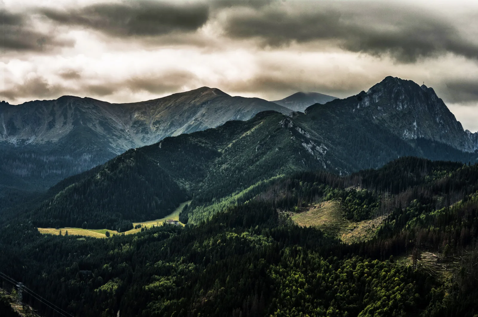 Giewont and the mountain landscape near Zakopane